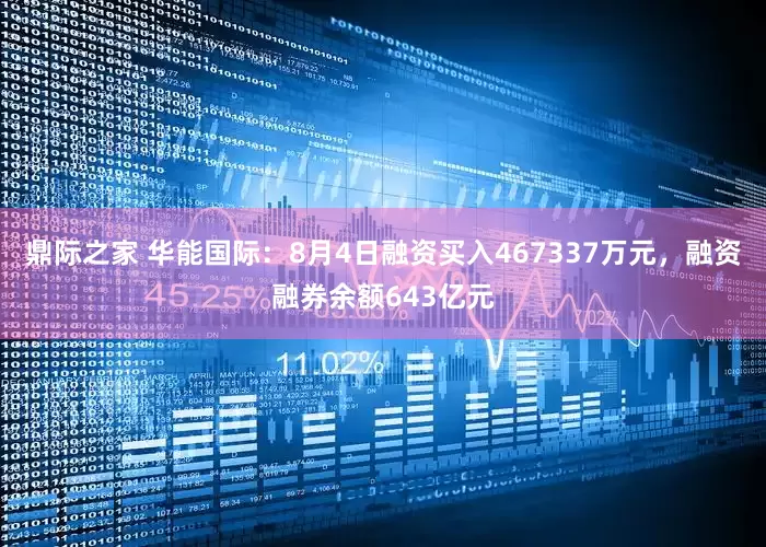 鼎际之家 华能国际：8月4日融资买入467337万元，融资融券余额643亿元